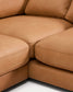 Divano Gala 4 posti in pelle con chaise longue destra marrone 300 cm