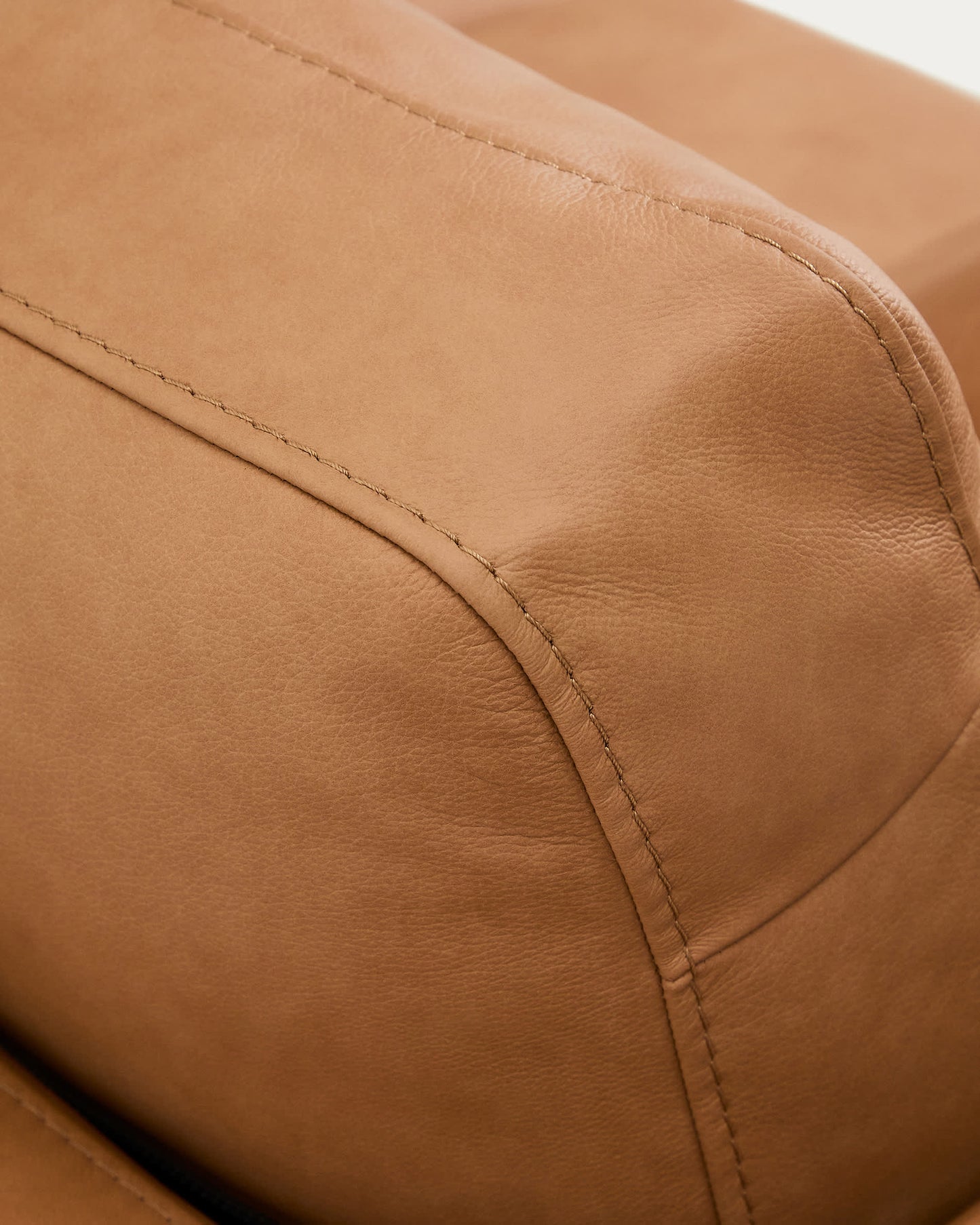 Divano Gala 4 posti in pelle con chaise longue destra marrone 300 cm