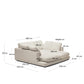 Divano Gala 3 posti con doppia chaise longue beige 210 cm