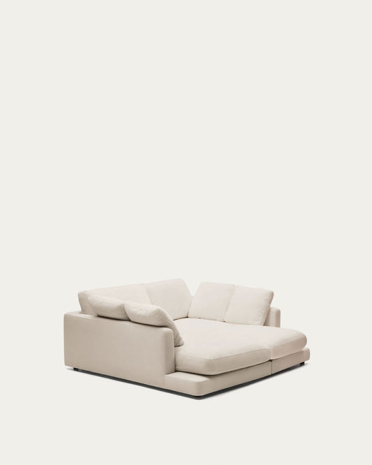 Divano Gala 3 posti con doppia chaise longue beige 210 cm