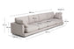 Divano Gala 6 posti in micro bouclé grigio 390 cm