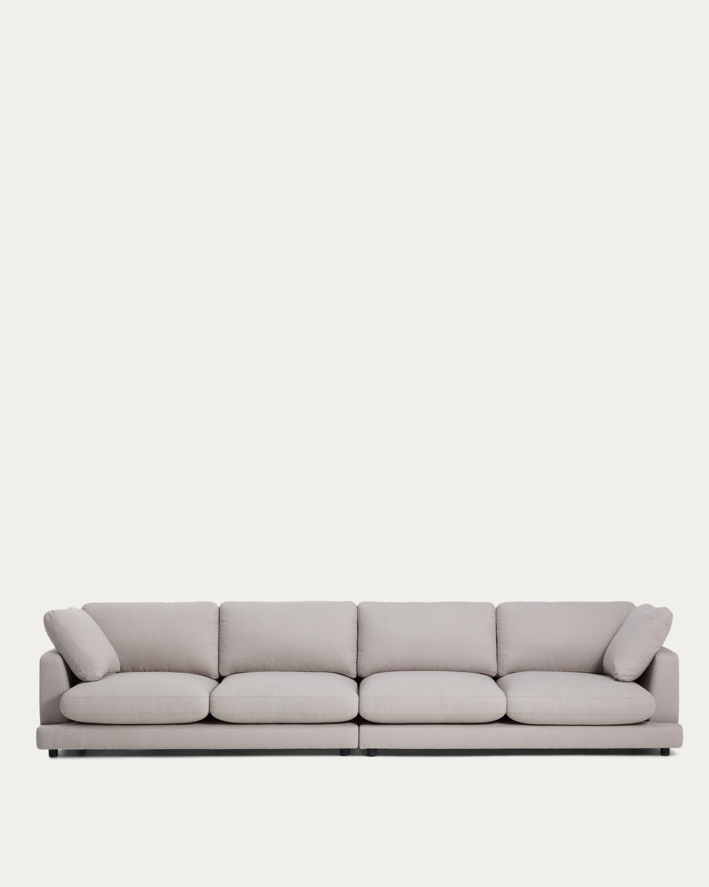 Divano Gala 6 posti in micro bouclé grigio 390 cm