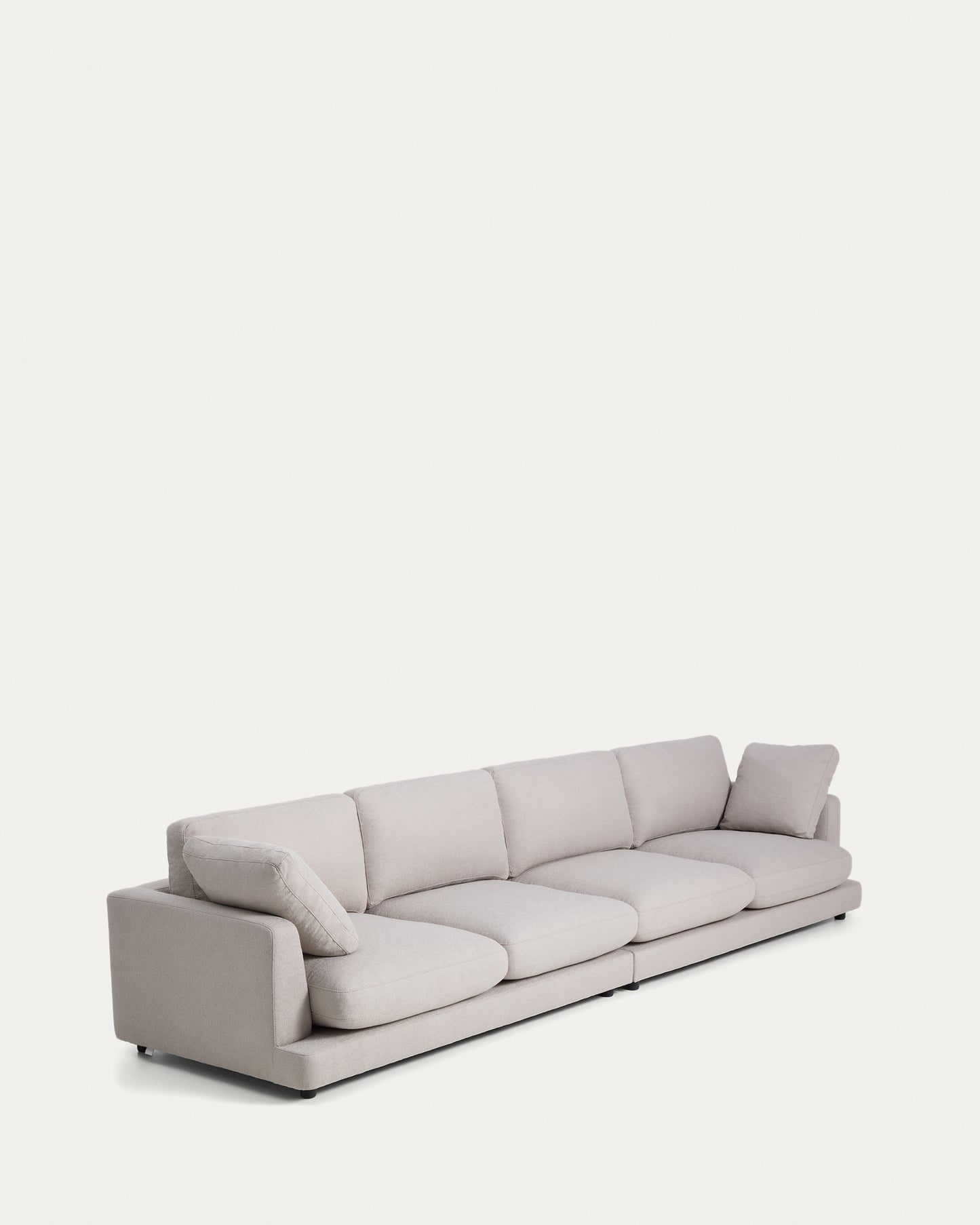 Divano Gala 6 posti in micro bouclé grigio 390 cm