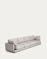 Divano Gala 6 posti in micro bouclé grigio 390 cm