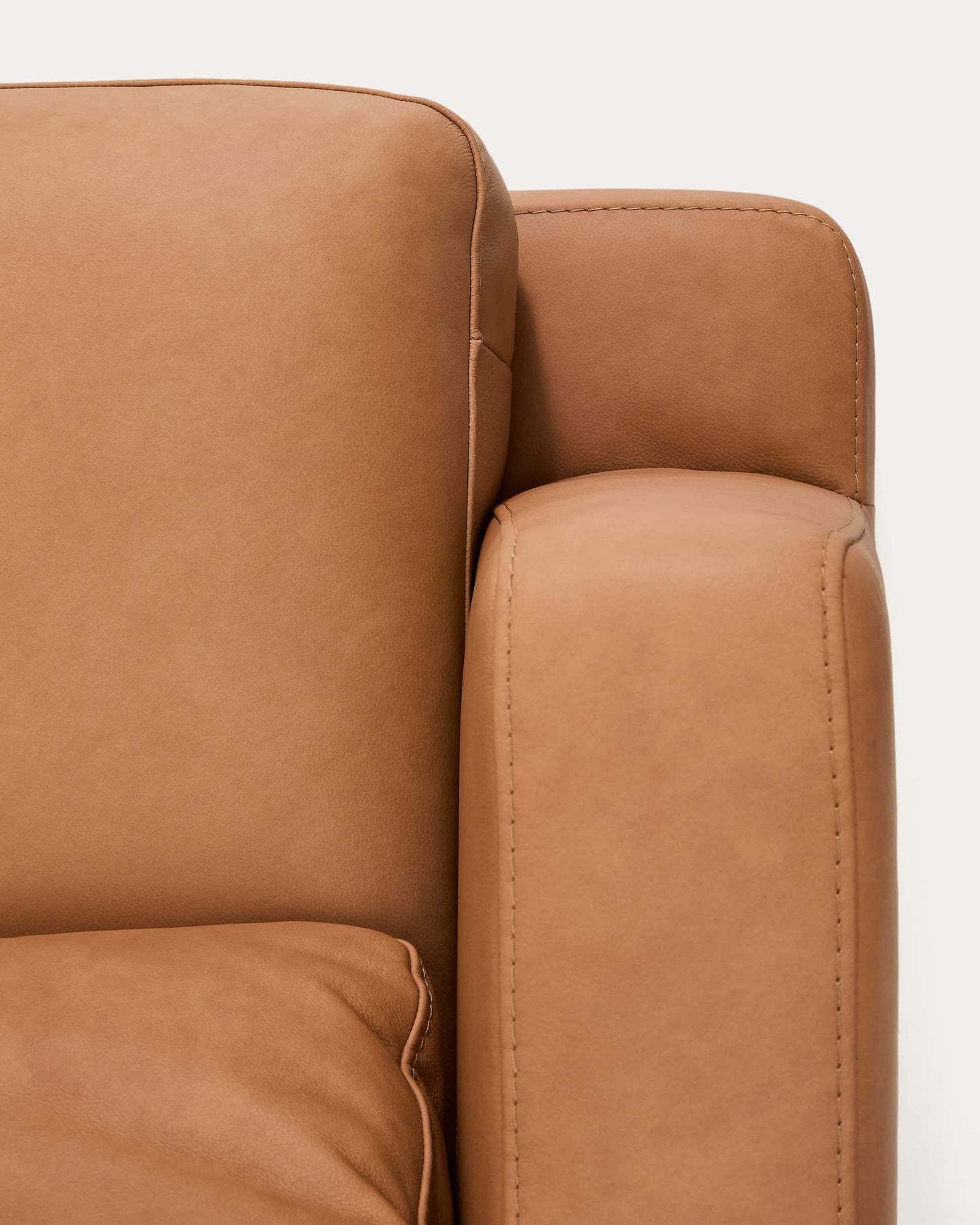 Divano Gala 6 posti in pelle marrone 390 cm