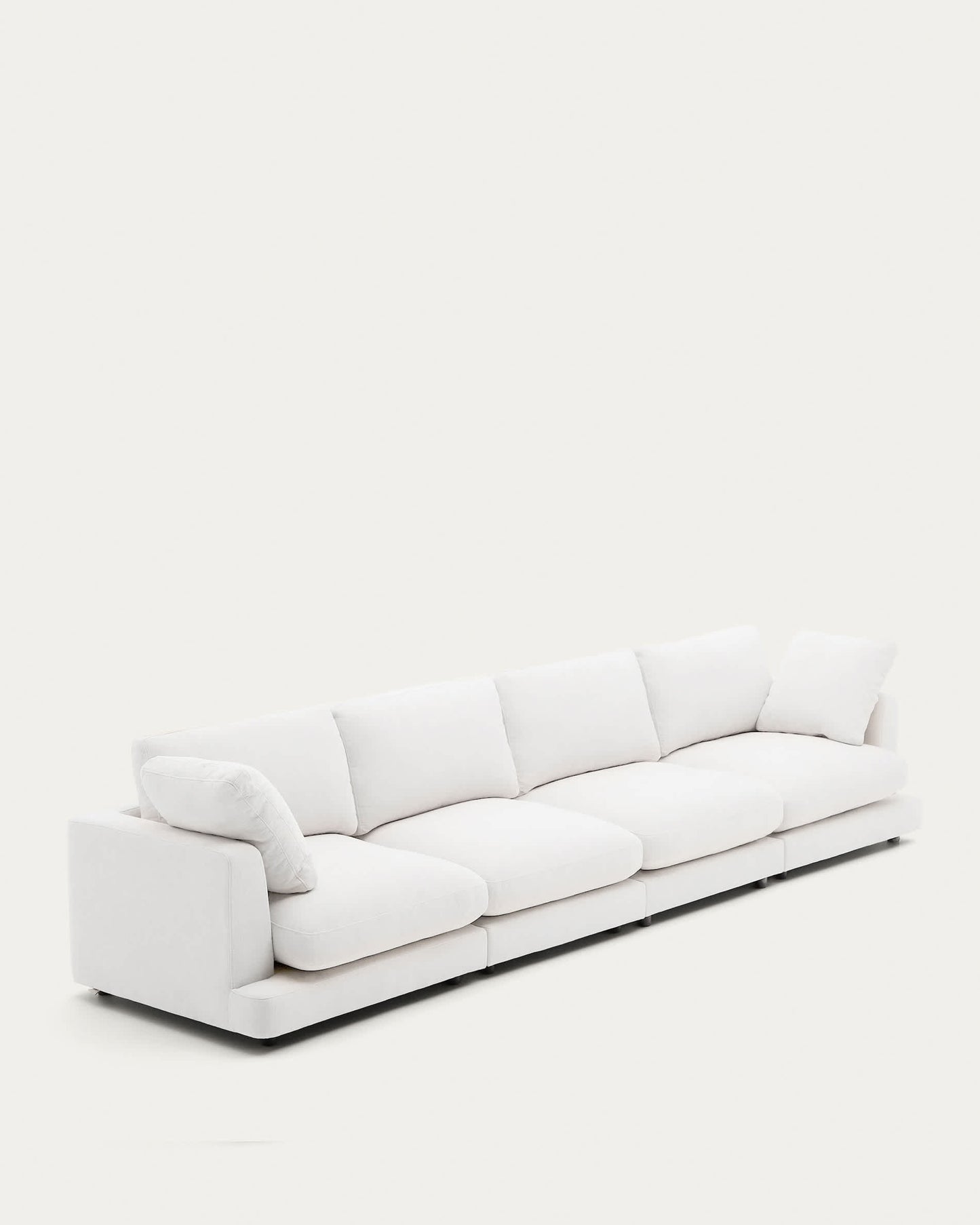 Divano Gala 6 posti in ciniglia bianco FSC Mix Credit 390 cm