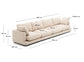 Divano Gala 6 posti beige 390 cm