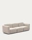 Divano modulare Neom 3 posti beige 263 cm