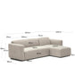 Divano modulare Neom 3 posti chaise longue destra/sinistra beige 263 cm