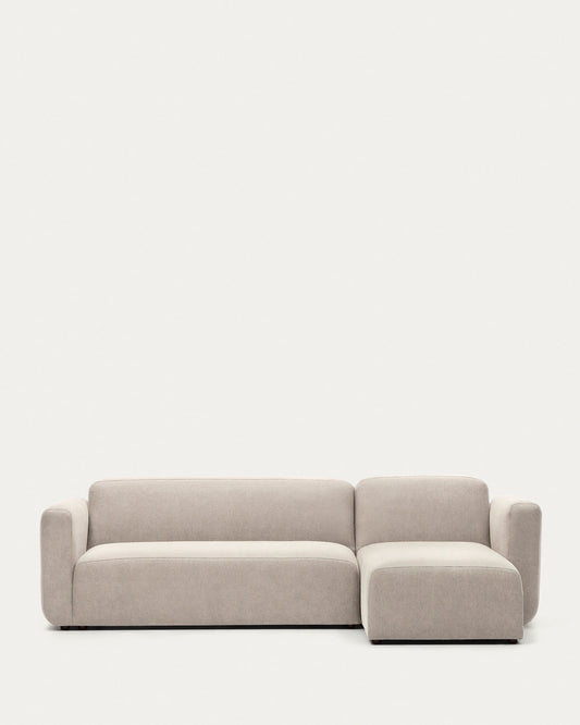 Divano modulare Neom 3 posti chaise longue destra/sinistra beige 263 cm