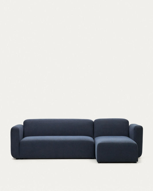 Divano modulare Neom 3 posti chaise longue destra/sinistra blu 263 cm