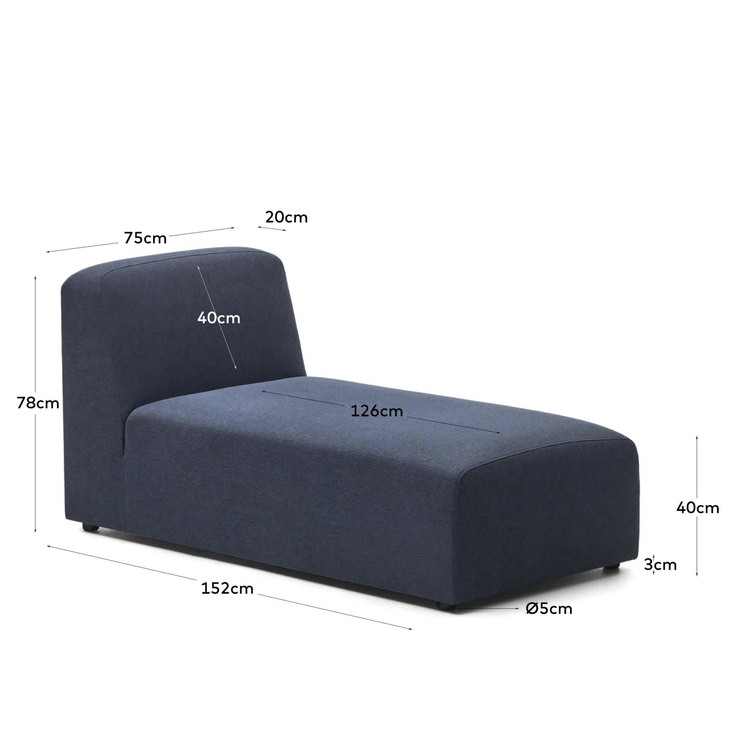 Modulo Neom chaise longe blu 152 x 75 cm FSC Mix Credit