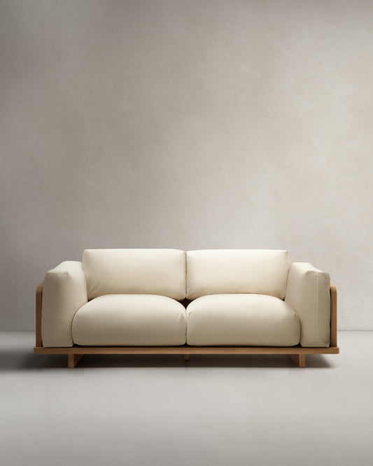 Divano Oaq 3 posti beige 225 cm