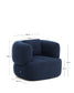 Poltrona girevole Martina con cuscino in bouclé blu navy