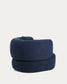 Poltrona girevole Martina con cuscino in bouclé blu navy