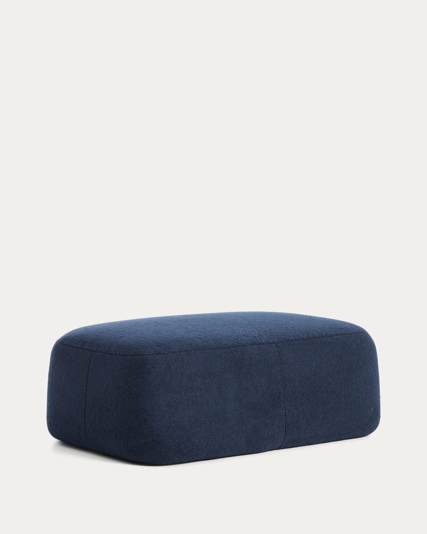 Poggiapiedi Martina in bouclé blu navy 123 x 85 cm