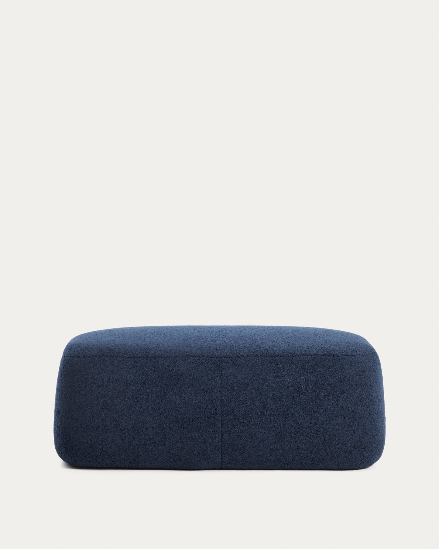 Poggiapiedi Martina in bouclé blu navy 123 x 85 cm