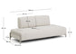Divano Compo 2 posti in ciniglia écru con struttura metallica beige 200 cm