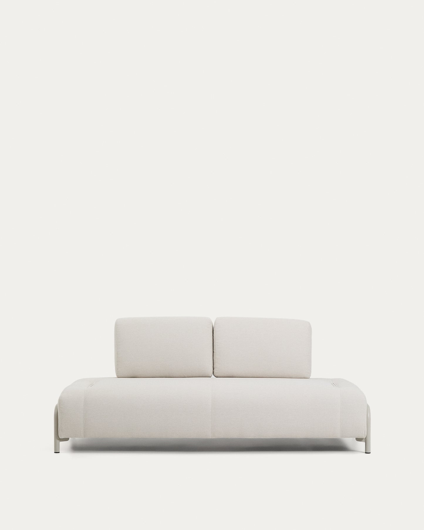 Divano Compo 2 posti in ciniglia écru con struttura metallica beige 200 cm