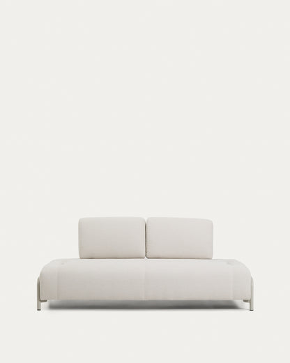 Divano Compo 2 posti in ciniglia écru con struttura metallica beige 200 cm