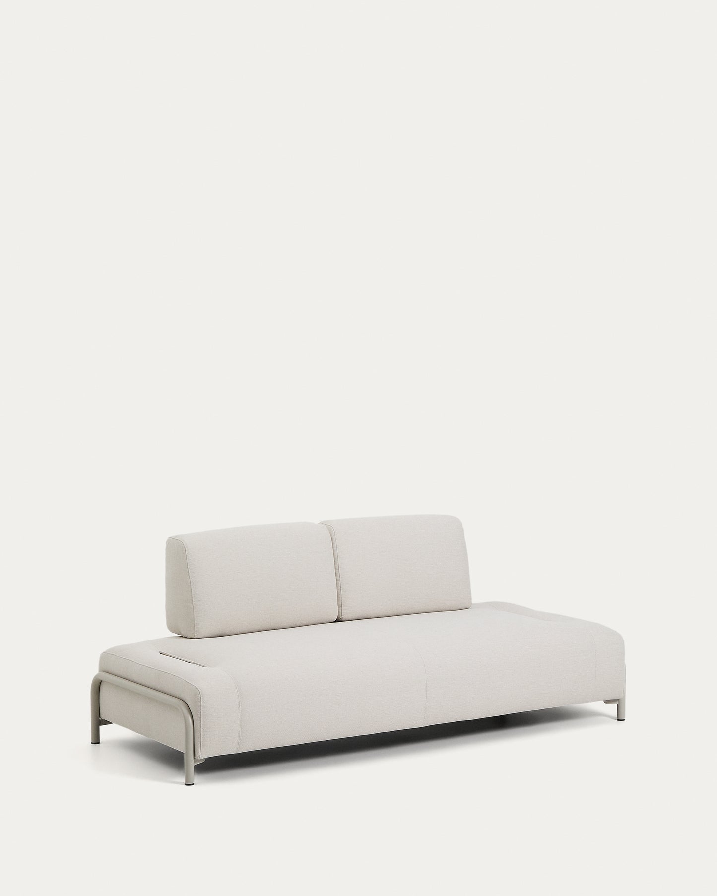 Divano Compo 2 posti in ciniglia écru con struttura metallica beige 200 cm