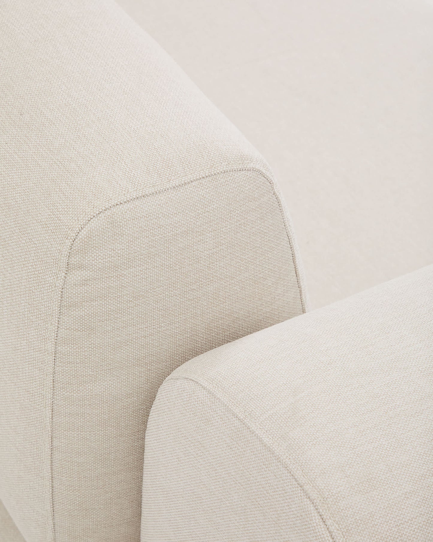Divano Compo 2 posti in ciniglia écru e struttura in metallo beige 200 cm