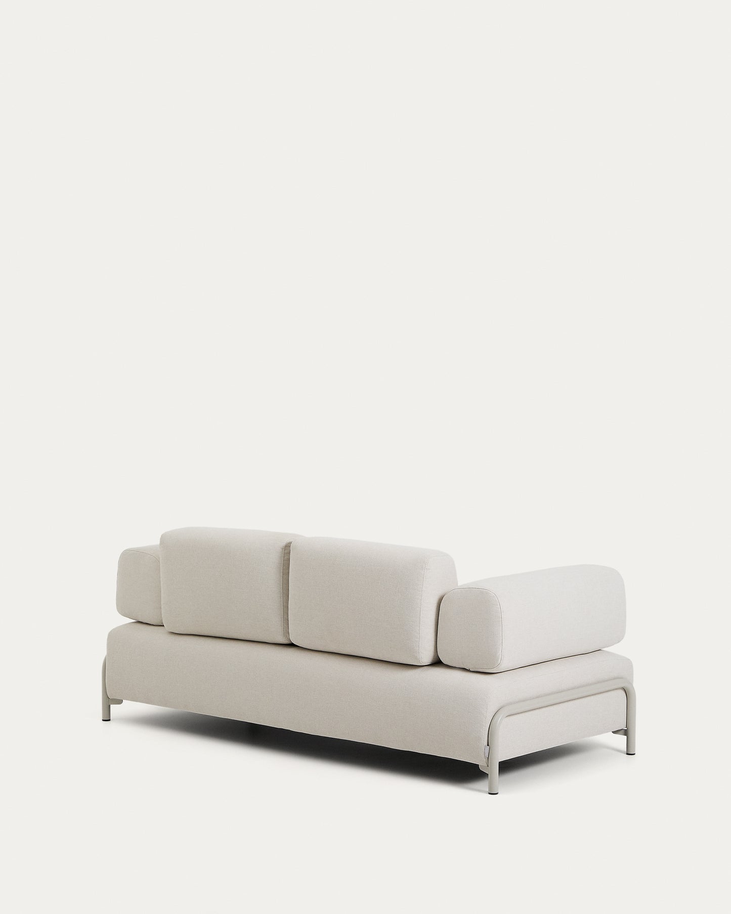 Divano Compo 2 posti in ciniglia écru e struttura in metallo beige 200 cm