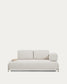 Divano Compo 2 posti in ciniglia écru, vassoio piccolo con impiallacciatura in rovere e struttura in metallo beige 200 cm
