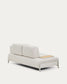 Divano Compo 2 posti in ciniglia écru, vassoio piccolo con impiallacciatura in rovere e struttura in metallo beige 200 cm