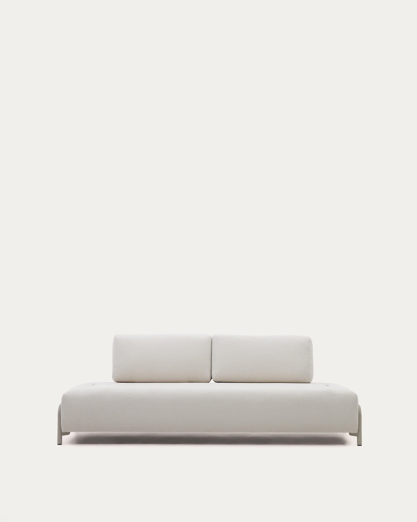 Modulo Compo 3 posti in ciniglia beige e telaio metallico beige 232 cm