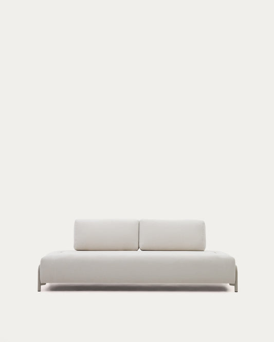 Modulo Compo 3 posti in ciniglia beige e telaio metallico beige 232 cm