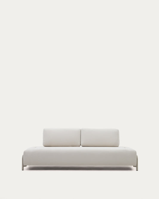 Modulo Compo 3 posti in ciniglia beige e telaio metallico beige 232 cm