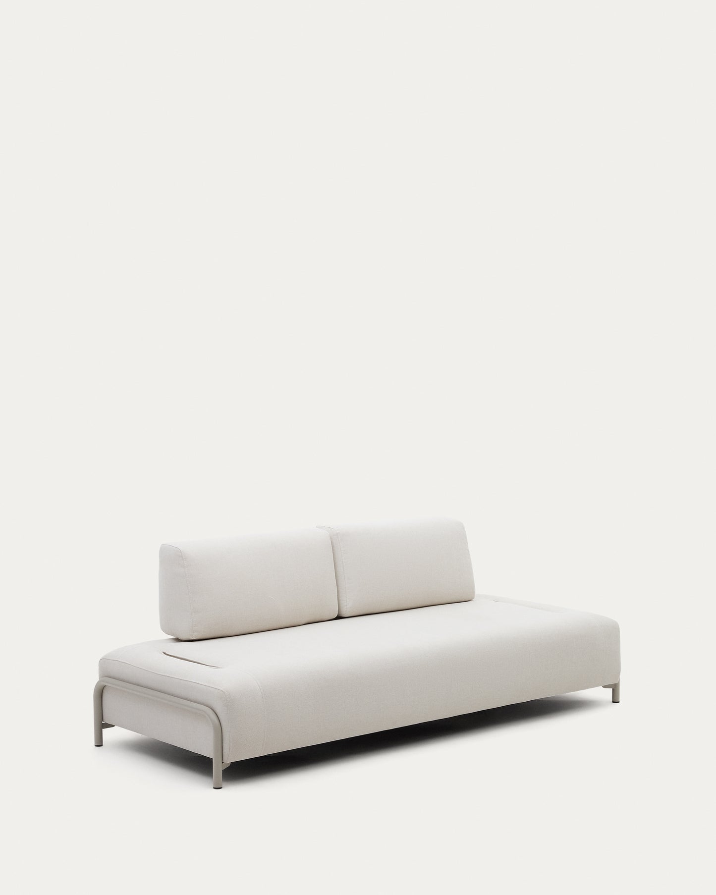Modulo Compo 3 posti in ciniglia beige e telaio metallico beige 232 cm