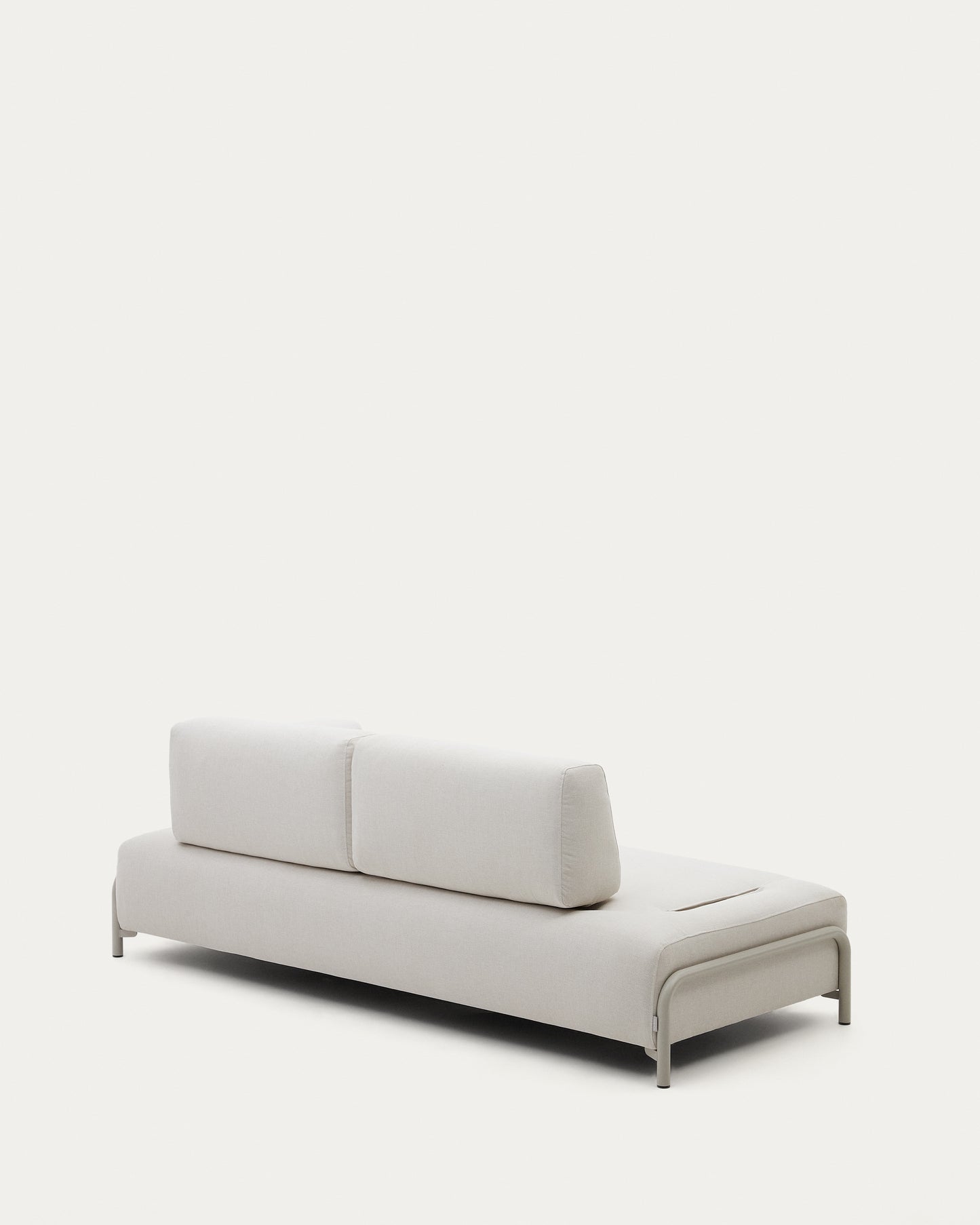 Modulo Compo 3 posti in ciniglia beige e telaio metallico beige 232 cm