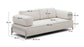 Divano Compo 3 posti in ciniglia beige e telaio metallico beige 232 cm