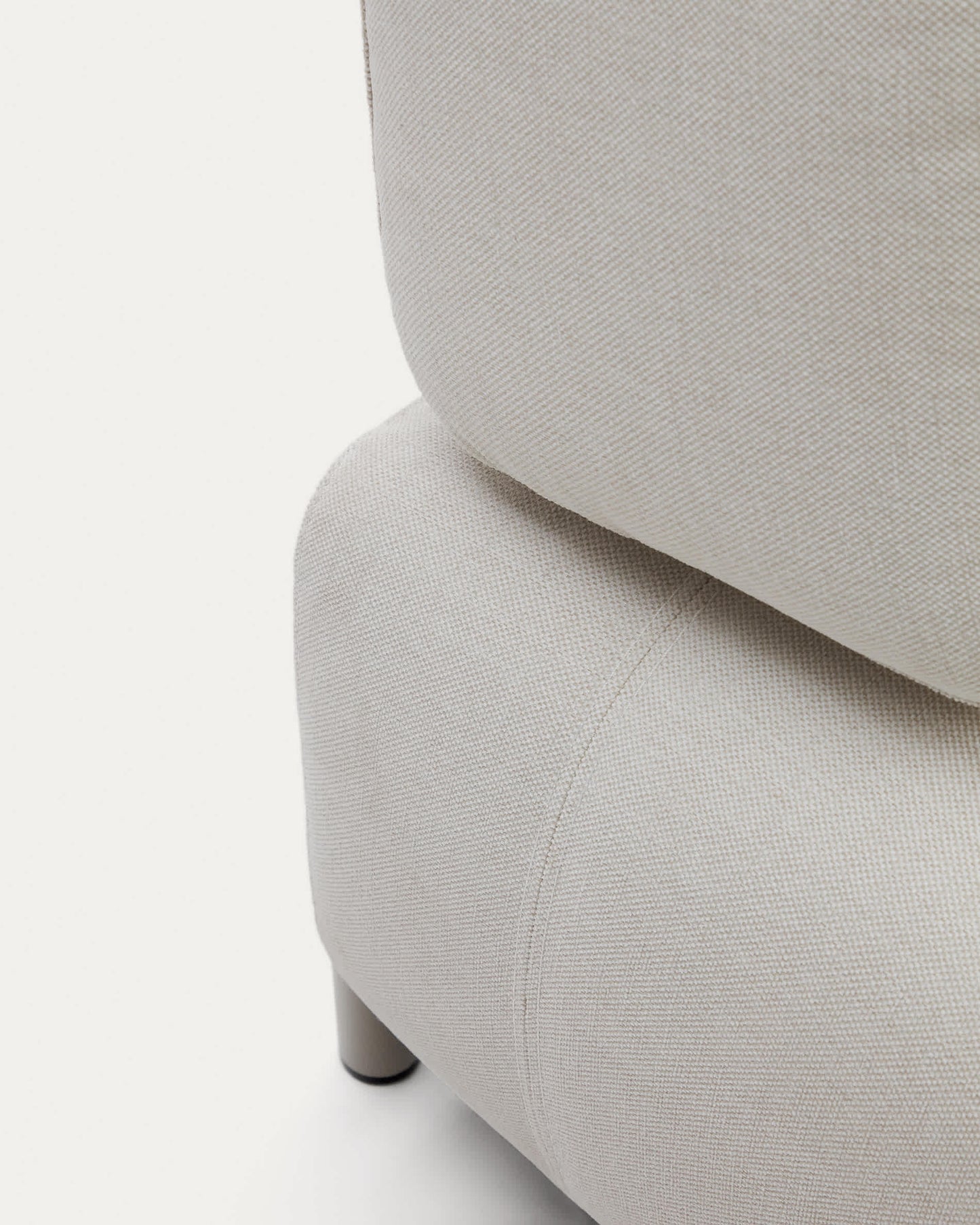 Divano Compo 3 posti in ciniglia beige e telaio metallico beige 232 cm