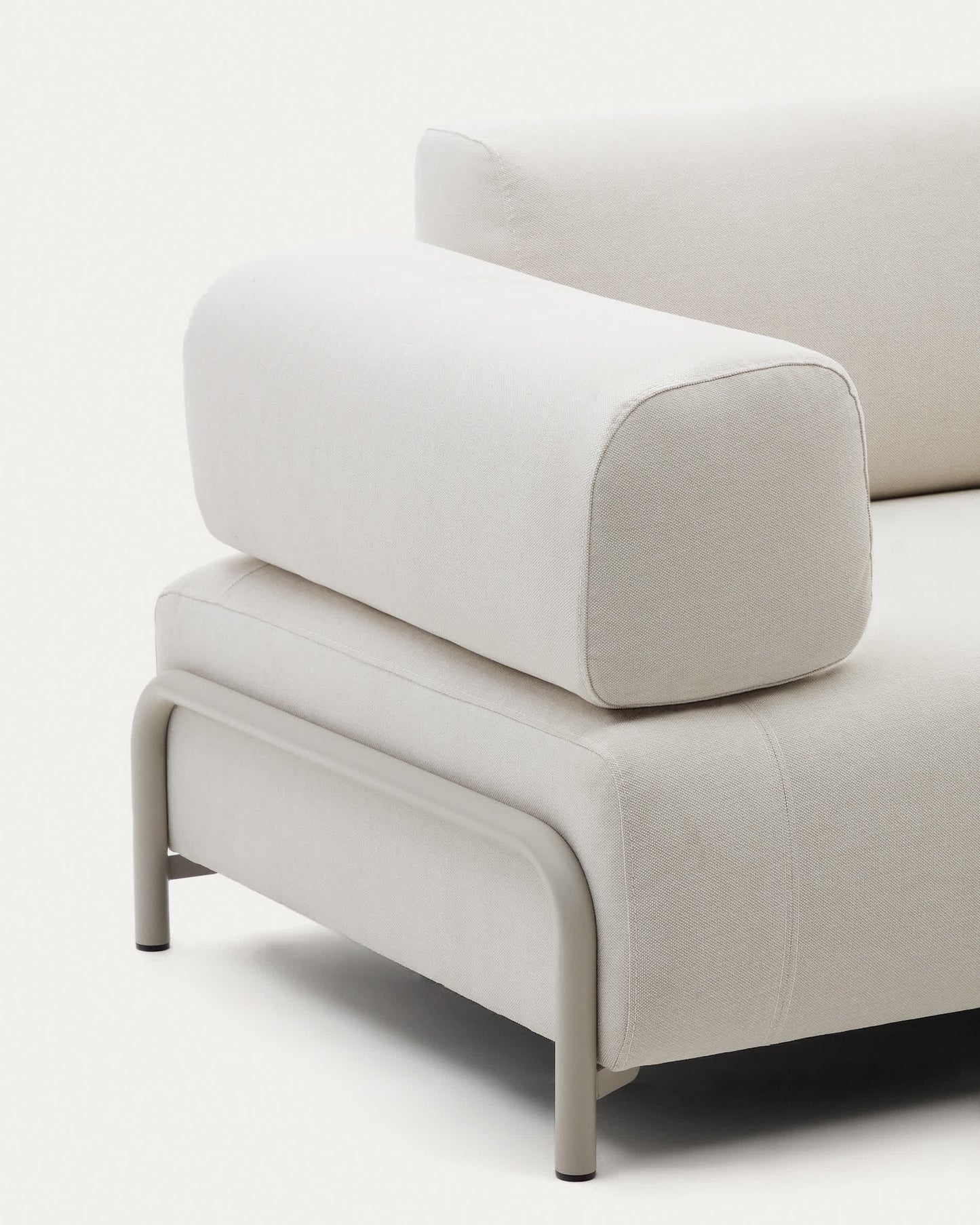 Divano Compo 3 posti in ciniglia beige e telaio metallico beige 232 cm