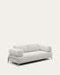 Divano Compo 3 posti in ciniglia beige e telaio metallico beige 232 cm