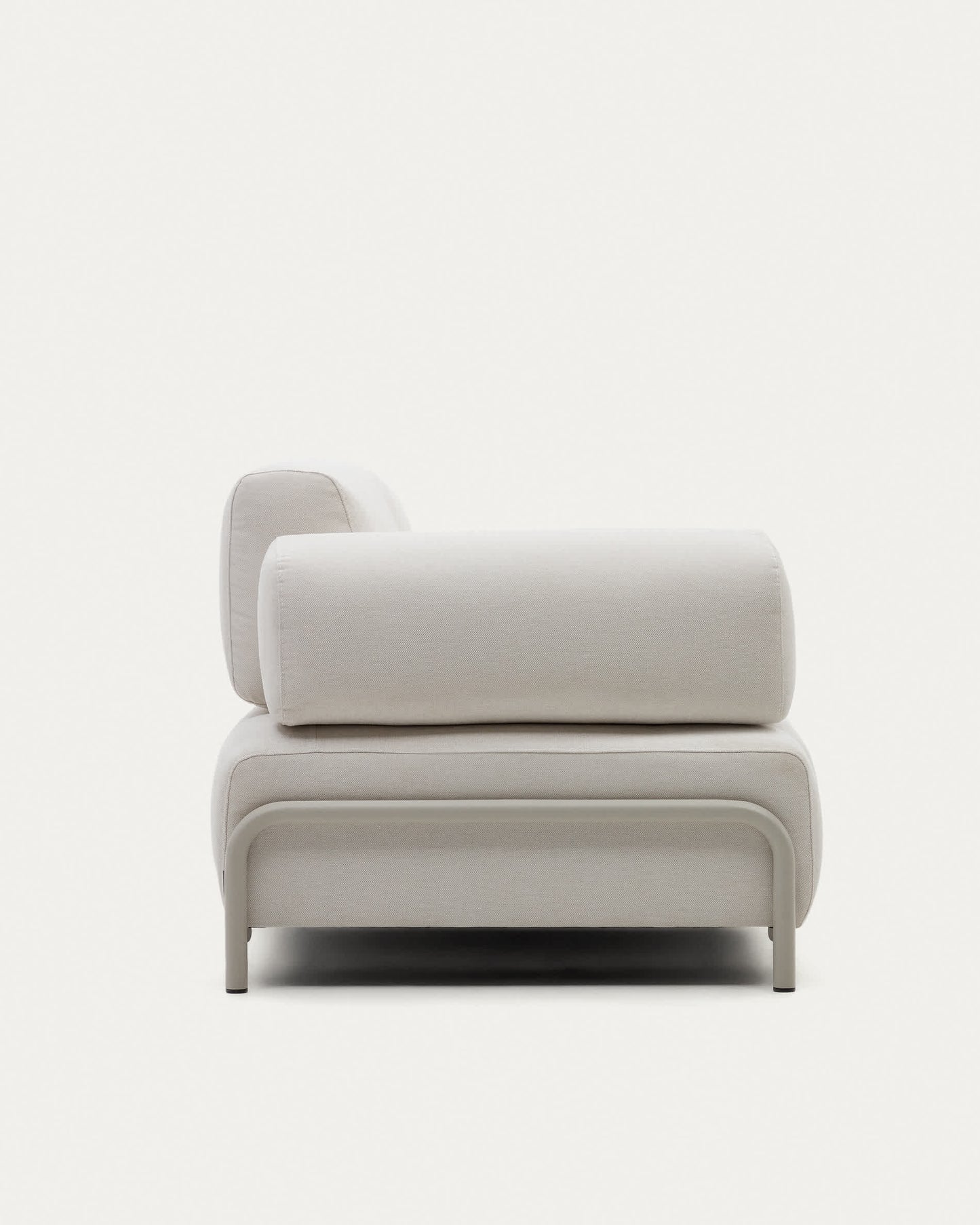 Divano Compo 3 posti in ciniglia beige e telaio metallico beige 232 cm