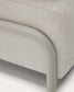 Divano Compo 3 posti ciniglia beige, vassoio piccolo impiallacciatura di rovere e telaio beige 232cm