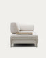 Divano Compo 3 posti ciniglia beige, vassoio piccolo impiallacciatura di rovere e telaio beige 232cm