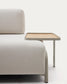 Divano Compo 3 posti ciniglia beige, vassoio grande impiallacciatura di rovere e telaio di metallo beige 232cm