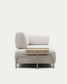Divano Compo 3 posti ciniglia beige, vassoio grande impiallacciatura di rovere e telaio di metallo beige 232cm