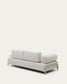 Divano Compo 3 posti ciniglia beige, vassoio grande impiallacciatura di rovere e telaio di metallo beige 232cm