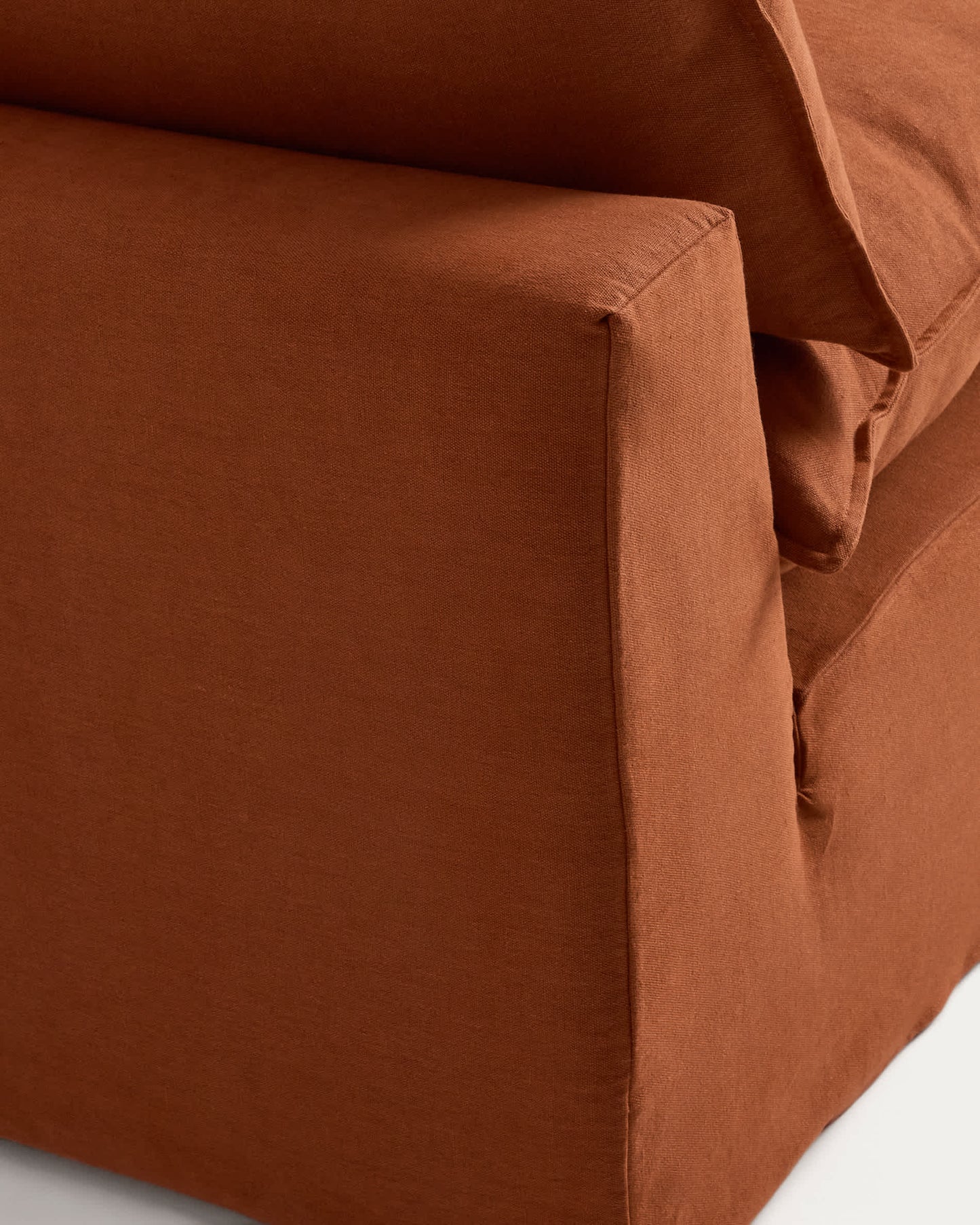 Poltrona sfoderabile Anarela in 100% lino terracotta 110 cm FSC Mix Credit