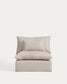 Poltrona sfoderabile Anarela in lino e viscosa beige 110 cm