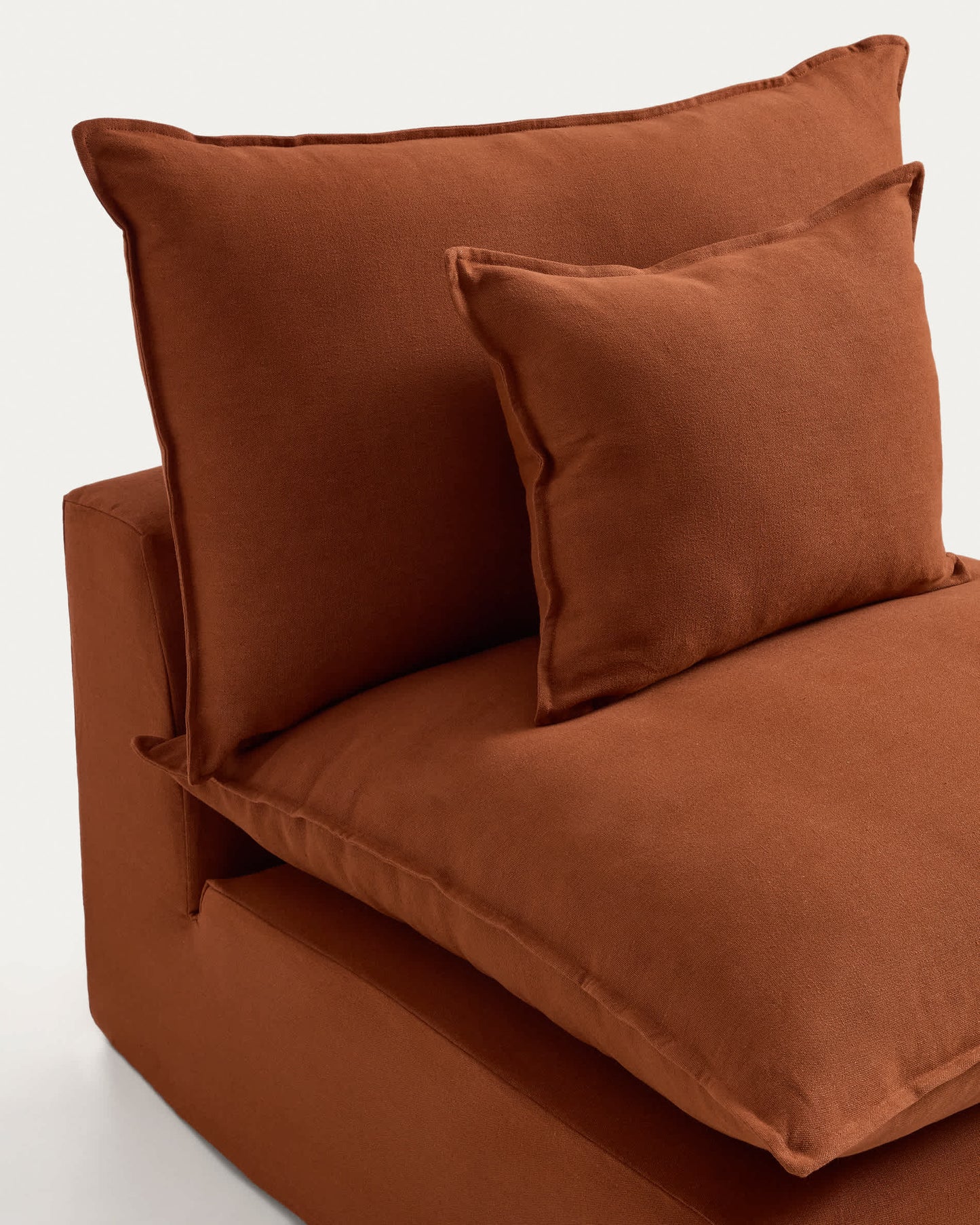 Poltrona sfoderabile Anarela in 100% lino terracotta 90 cm FSC Mix Credit