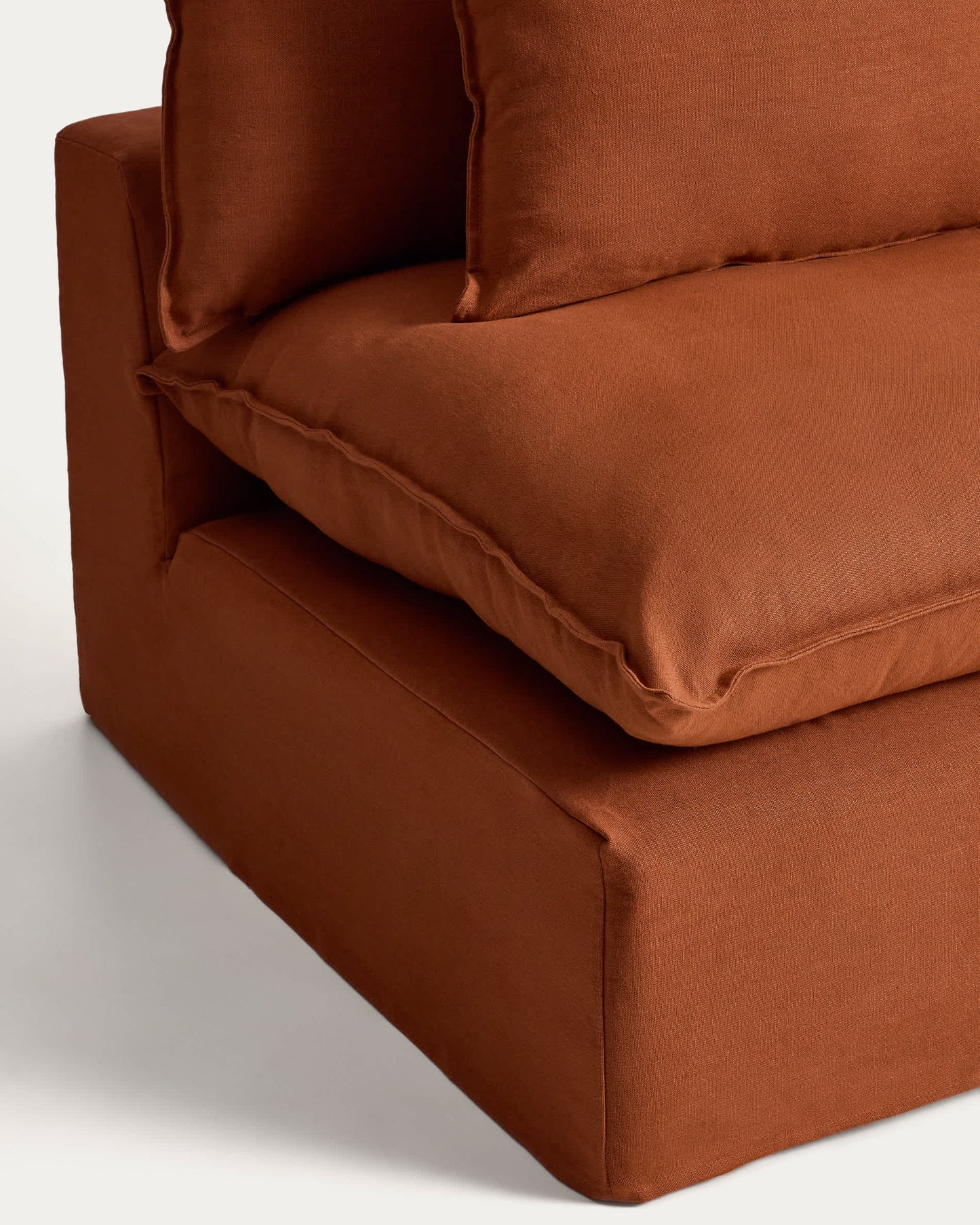 Poltrona sfoderabile Anarela in 100% lino terracotta 90 cm FSC Mix Credit