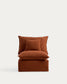 Poltrona sfoderabile Anarela in 100% lino terracotta 90 cm FSC Mix Credit