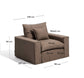 Poltrona sfoderabile Anarela in 100% lino tortora 130 cm FSC Mix Credit